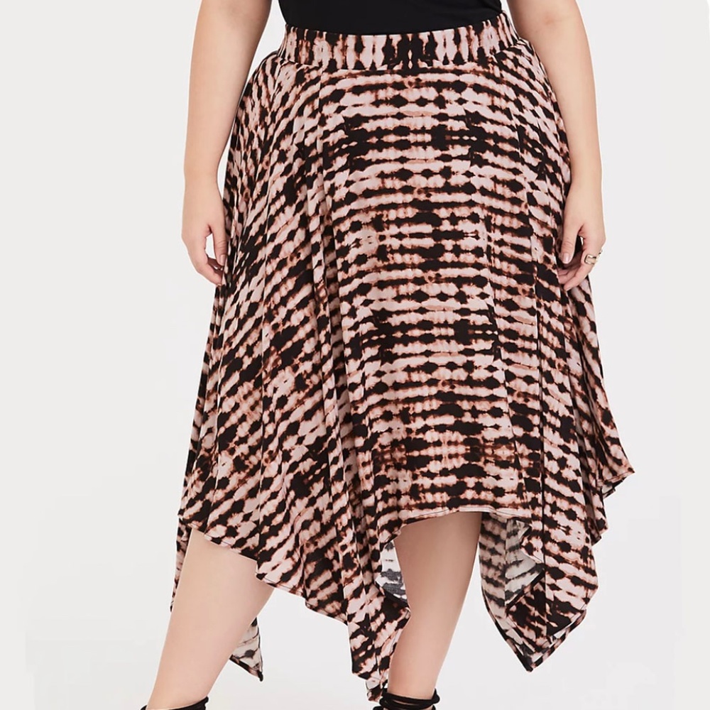 NWOT Torrid Tie-Dye Challis Handkerchief Maxi Skirt 1X